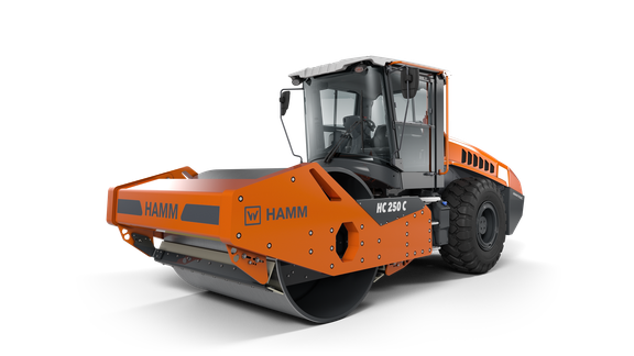 HC 250 C R Compactor with highly wear-resistant smooth drum