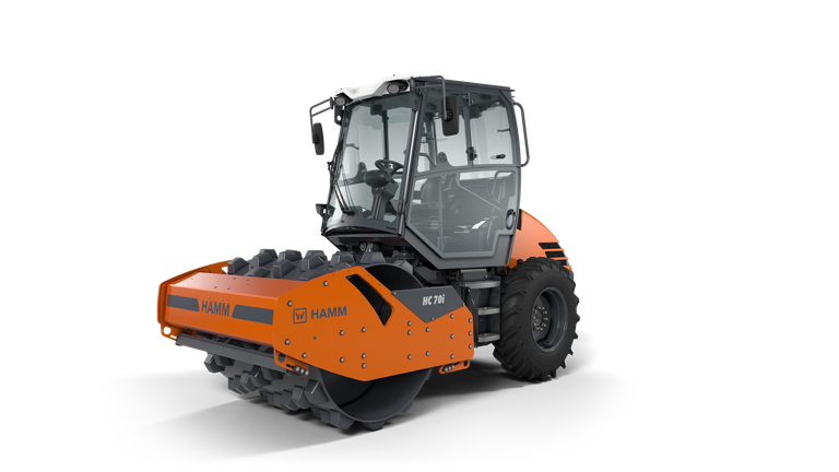 Compacteur monocylindre avec cylindre à pieds dameurs HC 70i P