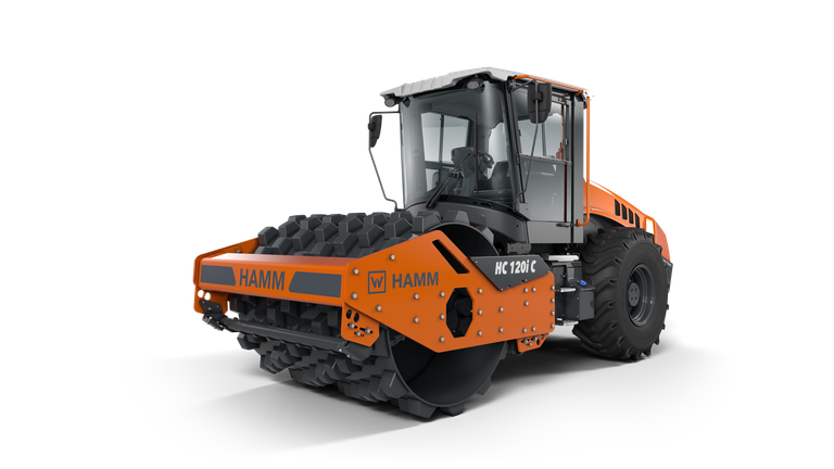 Compacteur monocylindre avec cylindre à pieds dameurs HC 120i C P