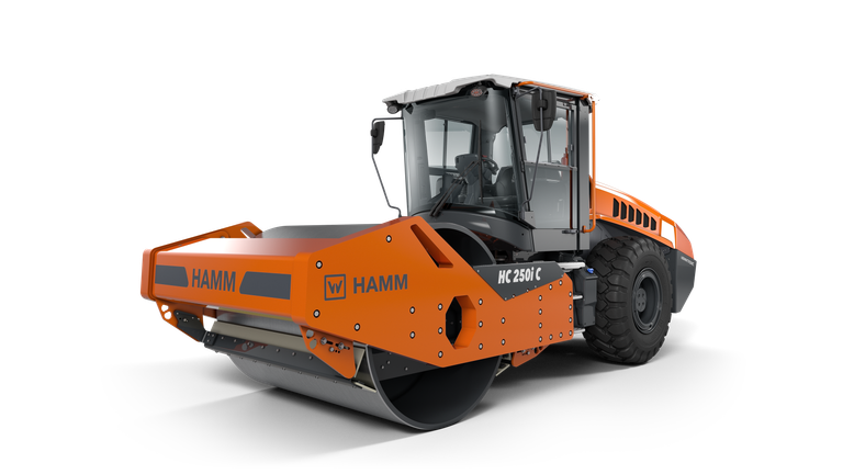 Compactor with highly wear-resistant smooth drum HC 250i C R