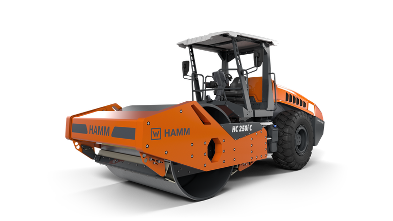 Compactor with highly wear-resistant smooth drum HC 250i C R