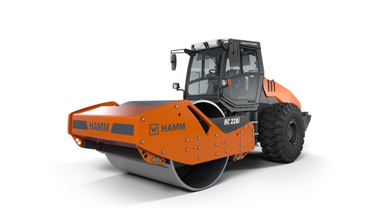 采用光面钢轮的土方压实压路机 HC 228i