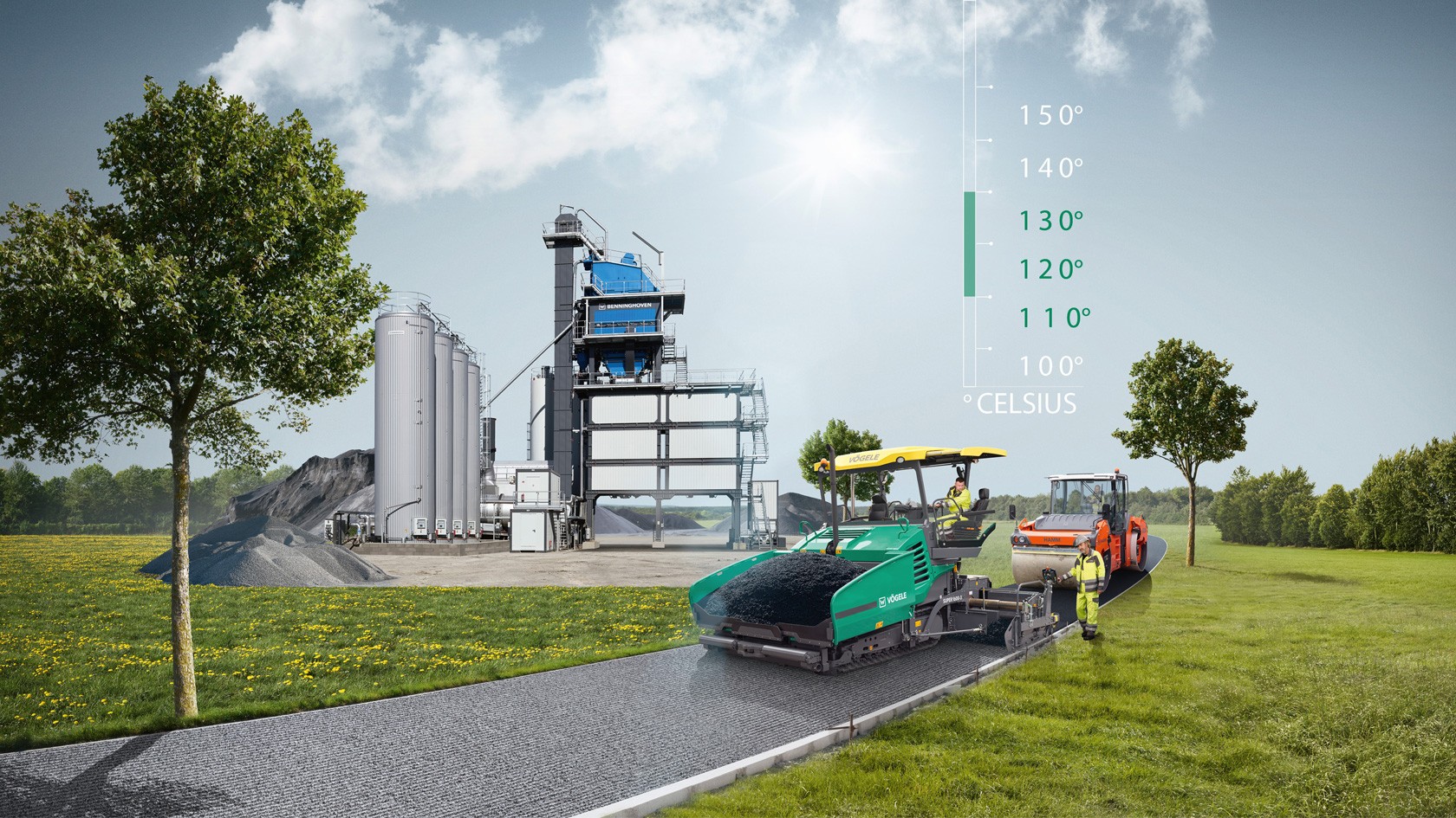 L'asphalte à température réduite - le Wirtgen Group a la solution technologique.