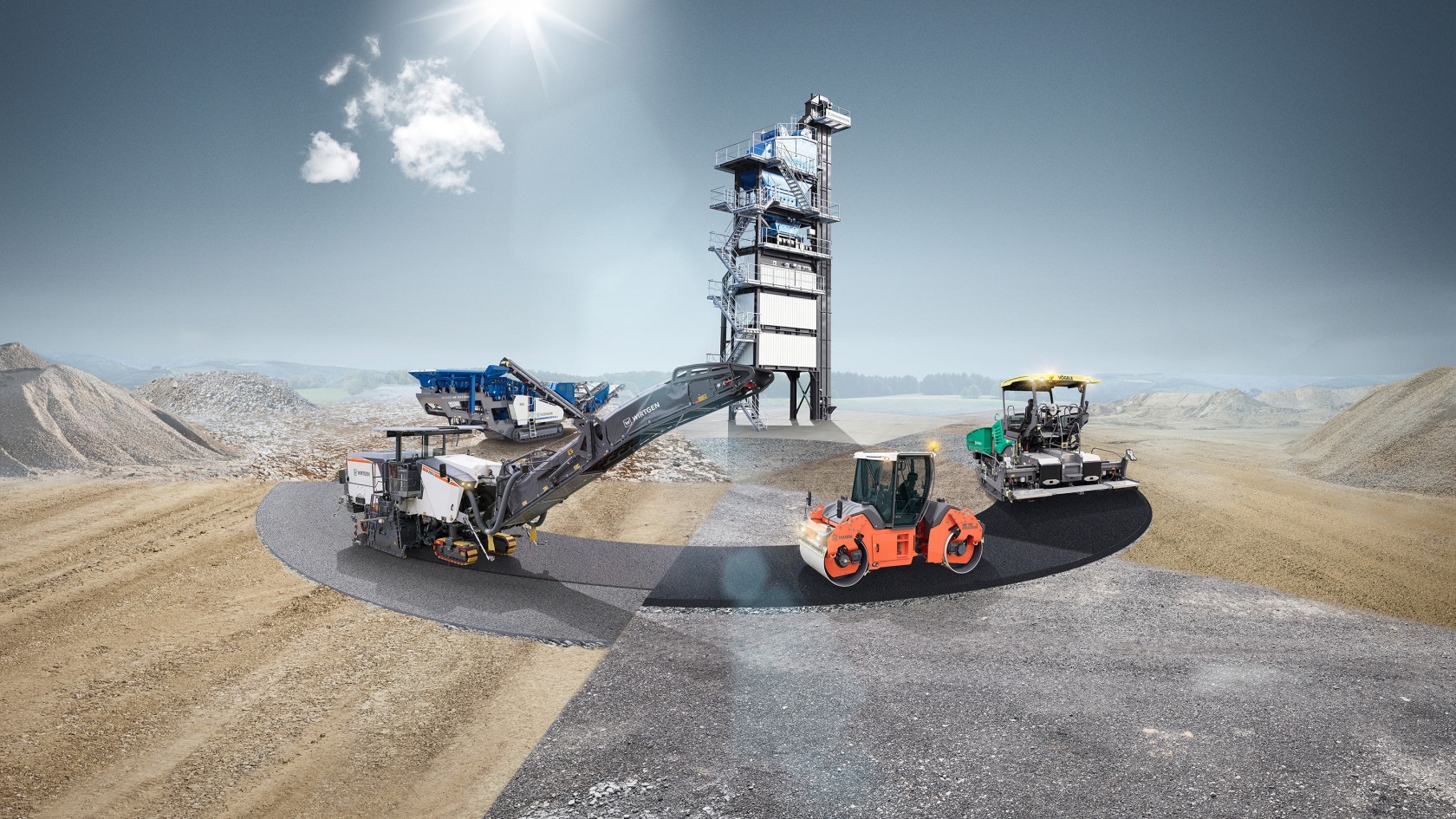 The WIRTGEN GROUP owes its strength to the product brands and their unique experience: WIRTGEN, VÖGELE, HAMM, KLEEMANN and BENNINGHOVEN.