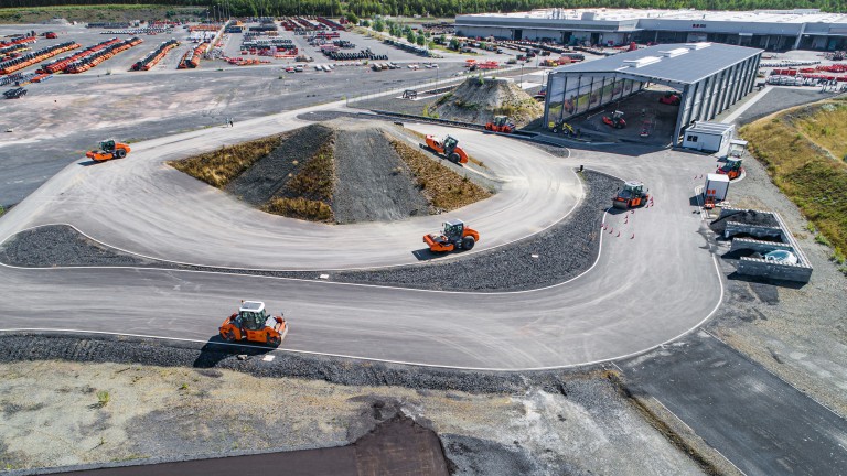 Hamm rollers during training drives on the factory's own test site