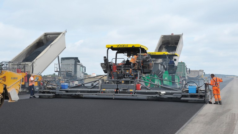 Reconstruction of the surface course at Büchel Air Base using technologies developed by four WIRTGEN GROUP brands