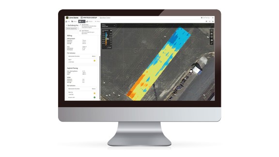 Screen showing milling parameters in the John Deere Operations Center™.