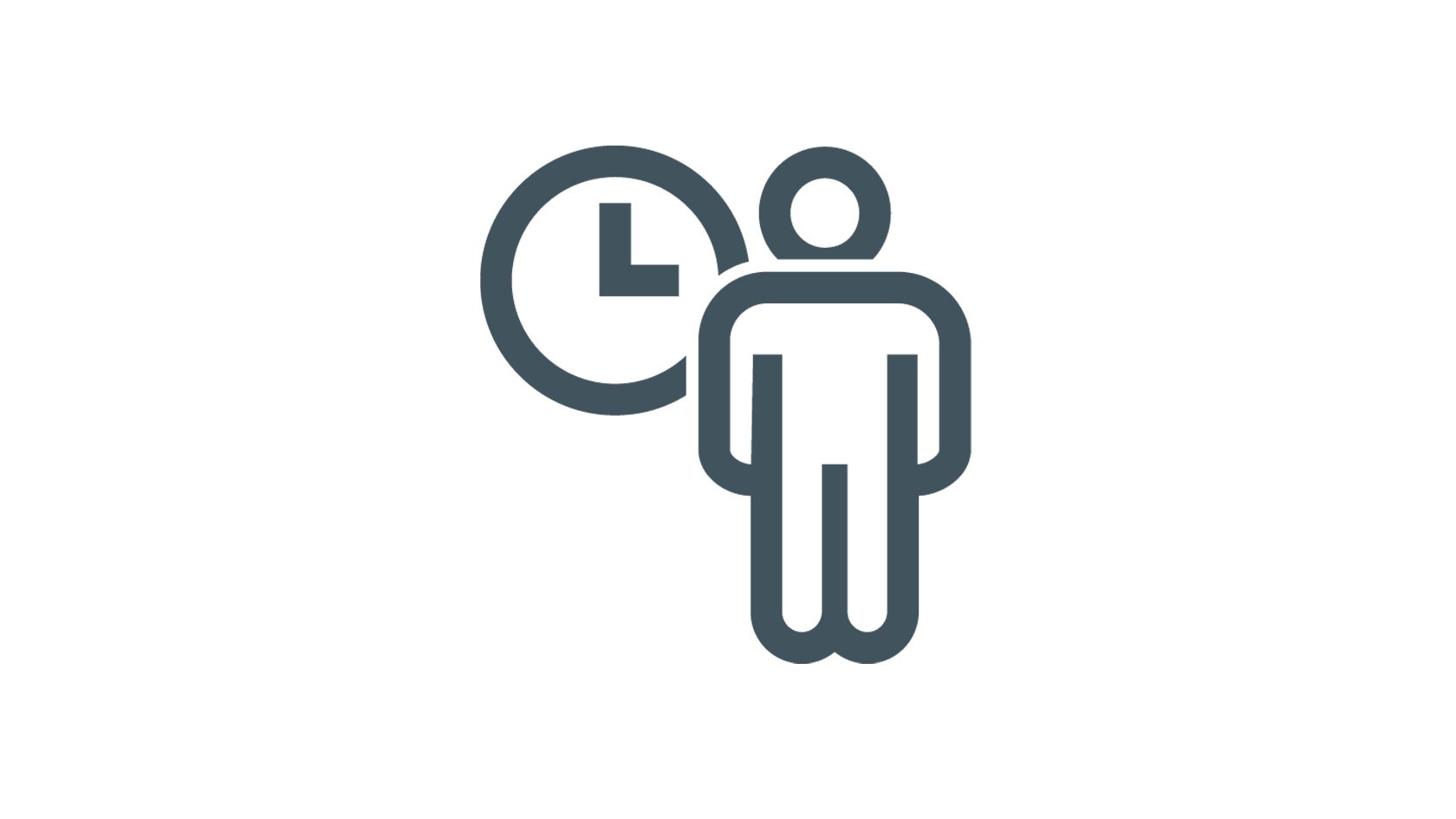 Skizze Mensch mit kleiner Uhr oben links