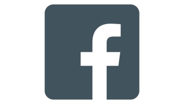 Dark-grey Facebook icon on a white background