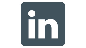 Dark-grey LinkedIn icon on a white background