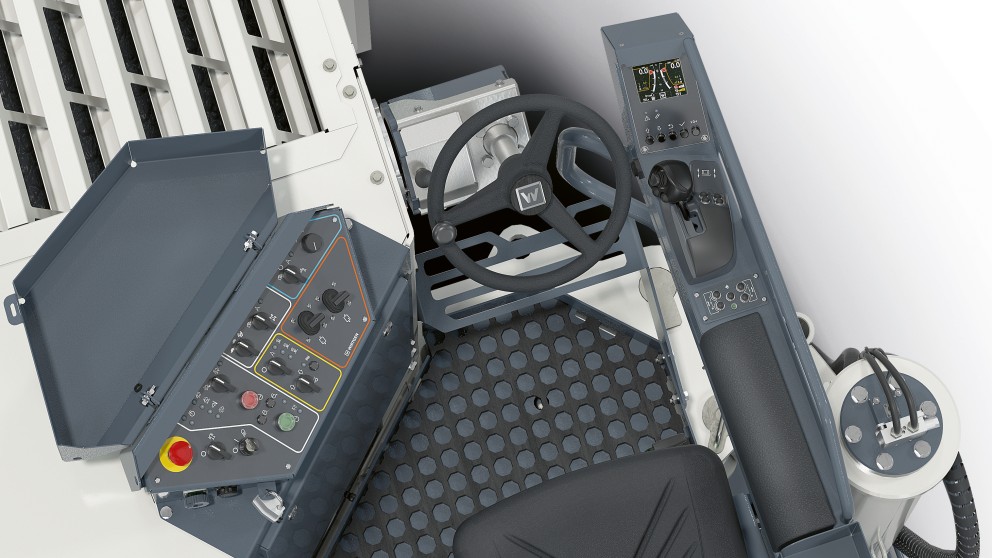 The one-metre class of small milling machines from Wirtgen feature a state-of-the-art operator’s cabin with armrest controls and a multifunctional display.