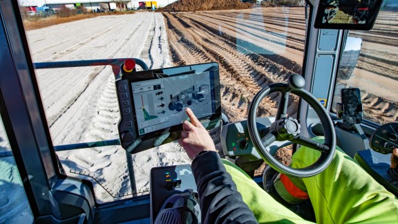 View from the operator's cab of the WR 240 X