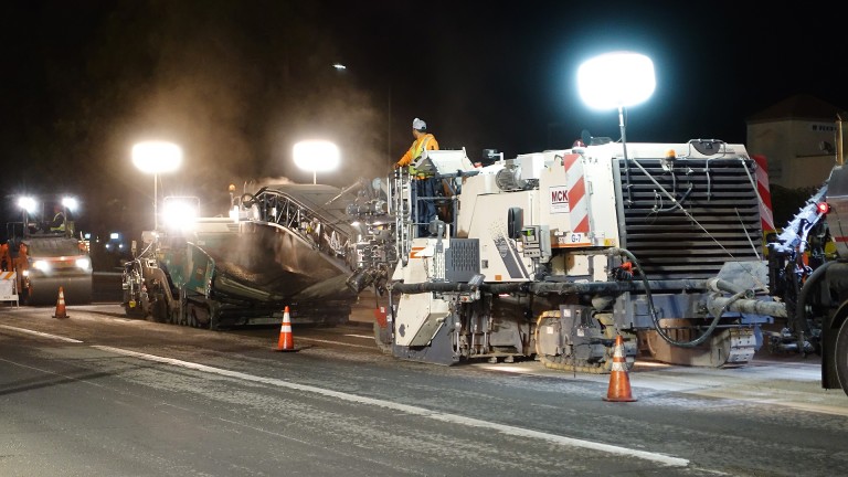 Wirtgen Recycler 3800 CR: 100 miles – day and night