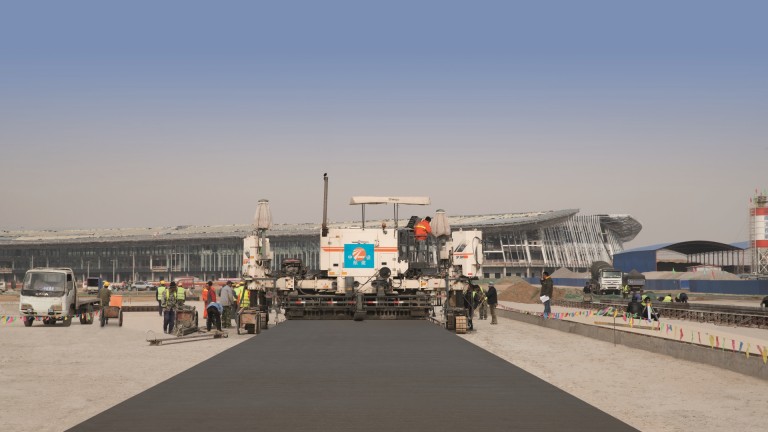 Wirtgen Slipform Pavers Lay Precise Pavements for Beijing New International Airport