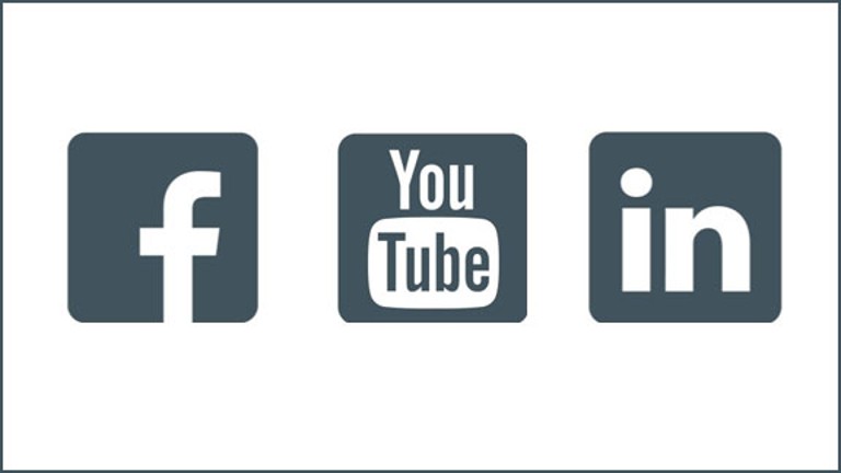 Social Media Icons Facebook, YouTube, LinkedIn