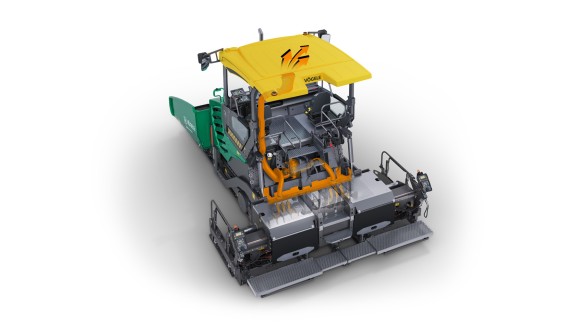 The picture shows the Vögele ventilation system for road pavers