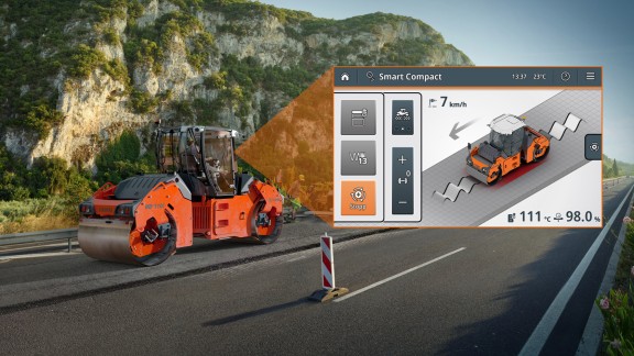 Rullo tandem HD+ 110i con Smart Compact Pro e misurazione della densità in tempo reale