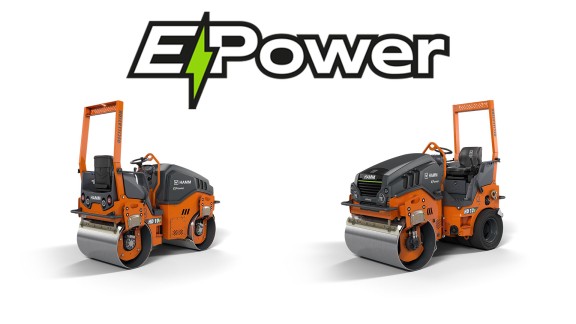 Dos rodillos tándem de la Serie HD CompactLine con el logotipo E-Power