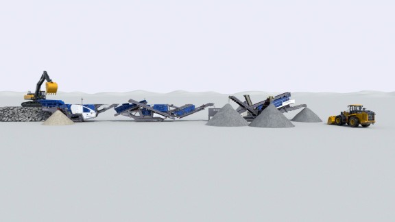 Machines stand in a row