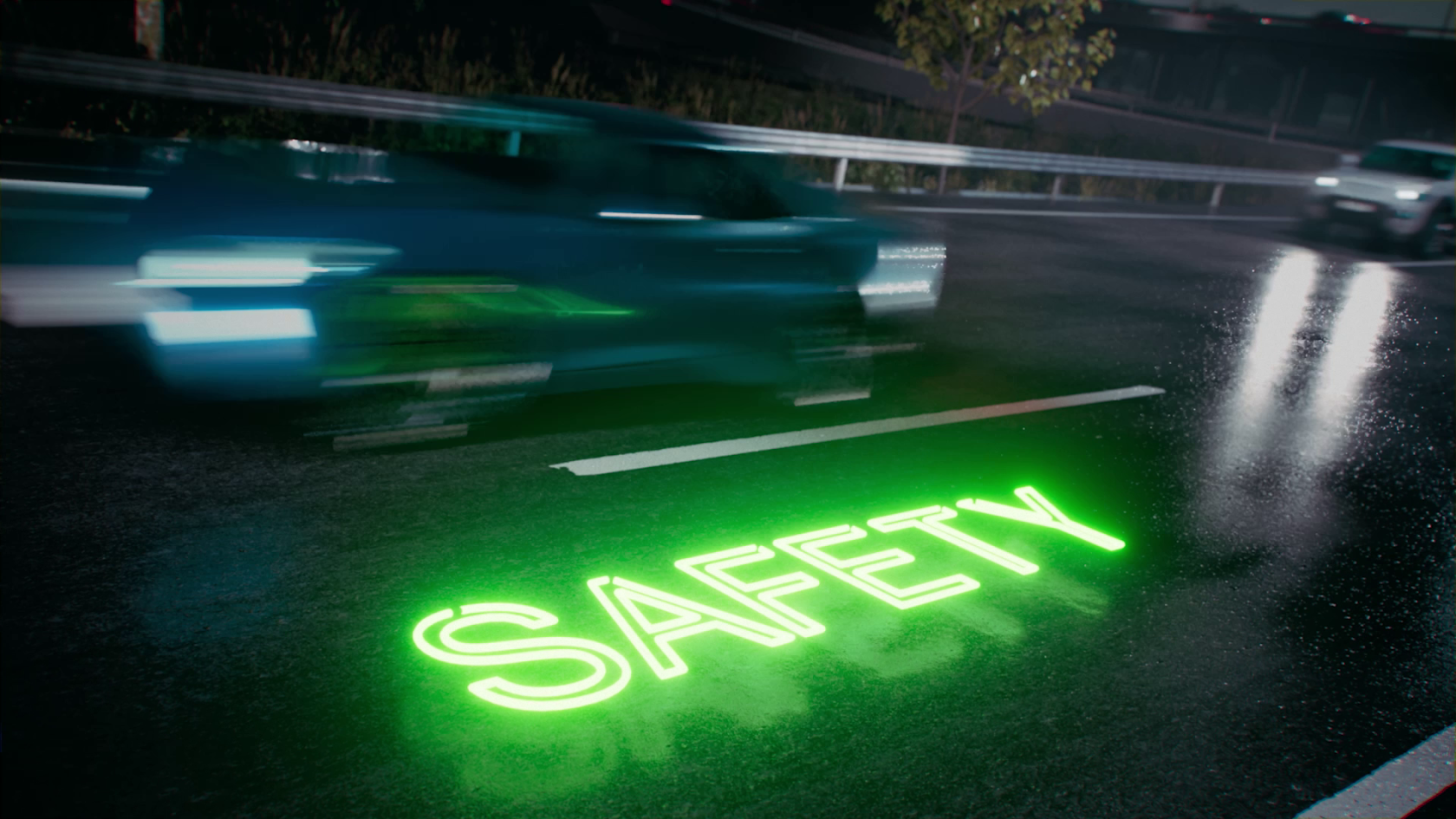 Rennwagen mit Schriftzug Grip auf Rennbahn