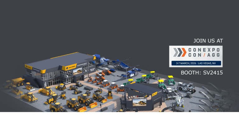 Joint exhibition booth of John Deere and the Wirtgen Group at CONEXPO 2026