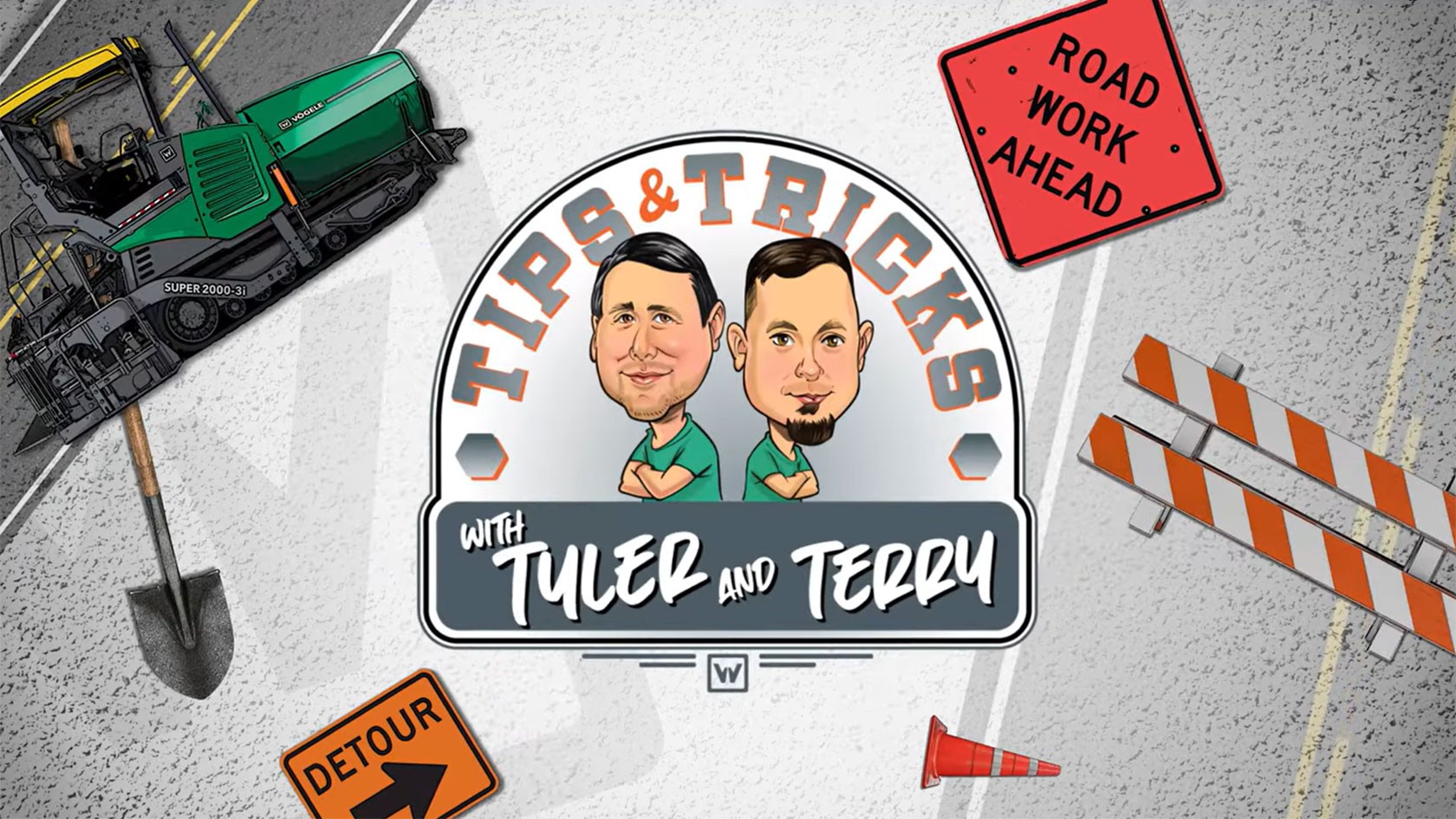 Logo consisting of portraits of Tyler and Terry incl. lettering Trips and Tricks with Tyler and Terry