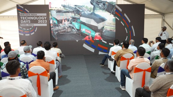 The venue for the Technology Days from the inside with participants watching a video