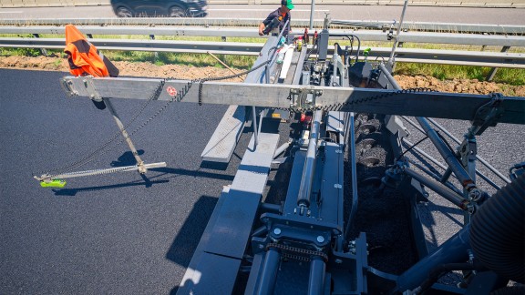 Detail view of the grade and slope control system.