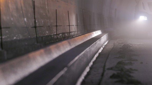 View of the paved profiles in the Semmering Tunnel