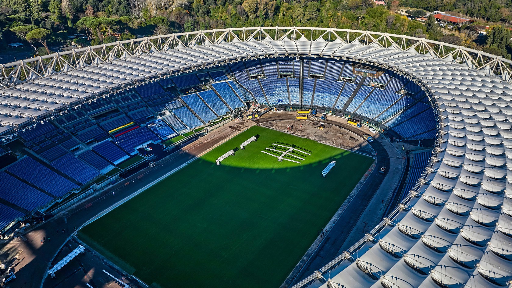 Vista superior do Estádio Olímpico de Roma