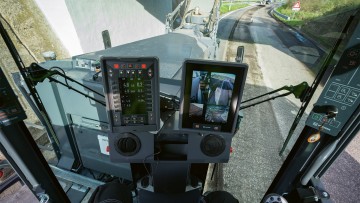 View of the camera/monitor system in the operator’s cabin from above.