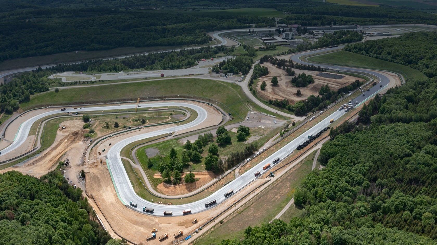 Bird’s eye view of the Brno race track.