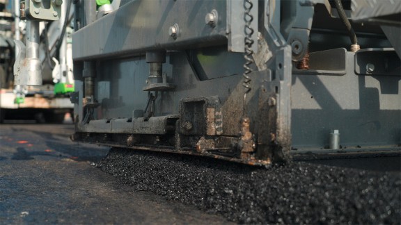 Vue détaillée de la VR 600 pendant la pose.