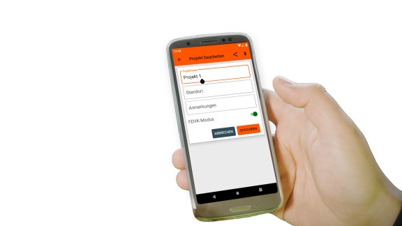 Eingabe der Projektdaten in die Smart Doc App