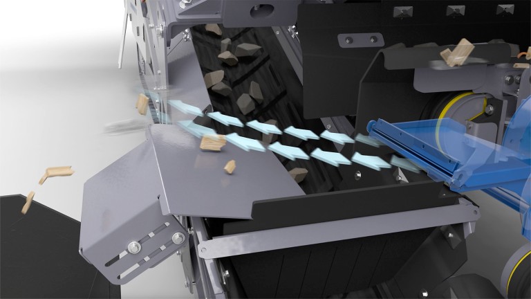 Wind sifting with mobile crushing plants