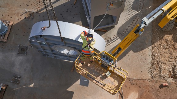 Installation of the burner on site