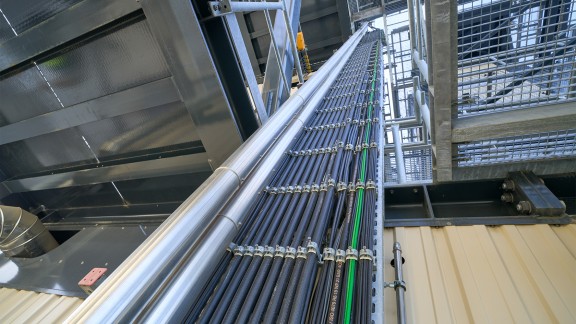 Cabling, strain relief using clamps